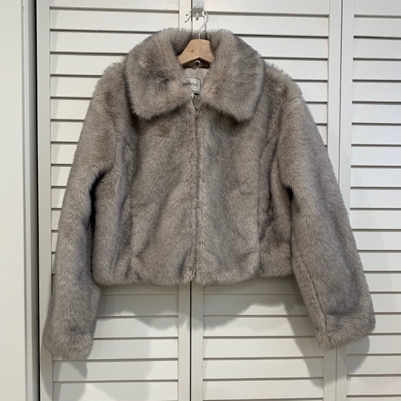 Maeve Cropped Faux Fur Coat - Picture 1 of 5